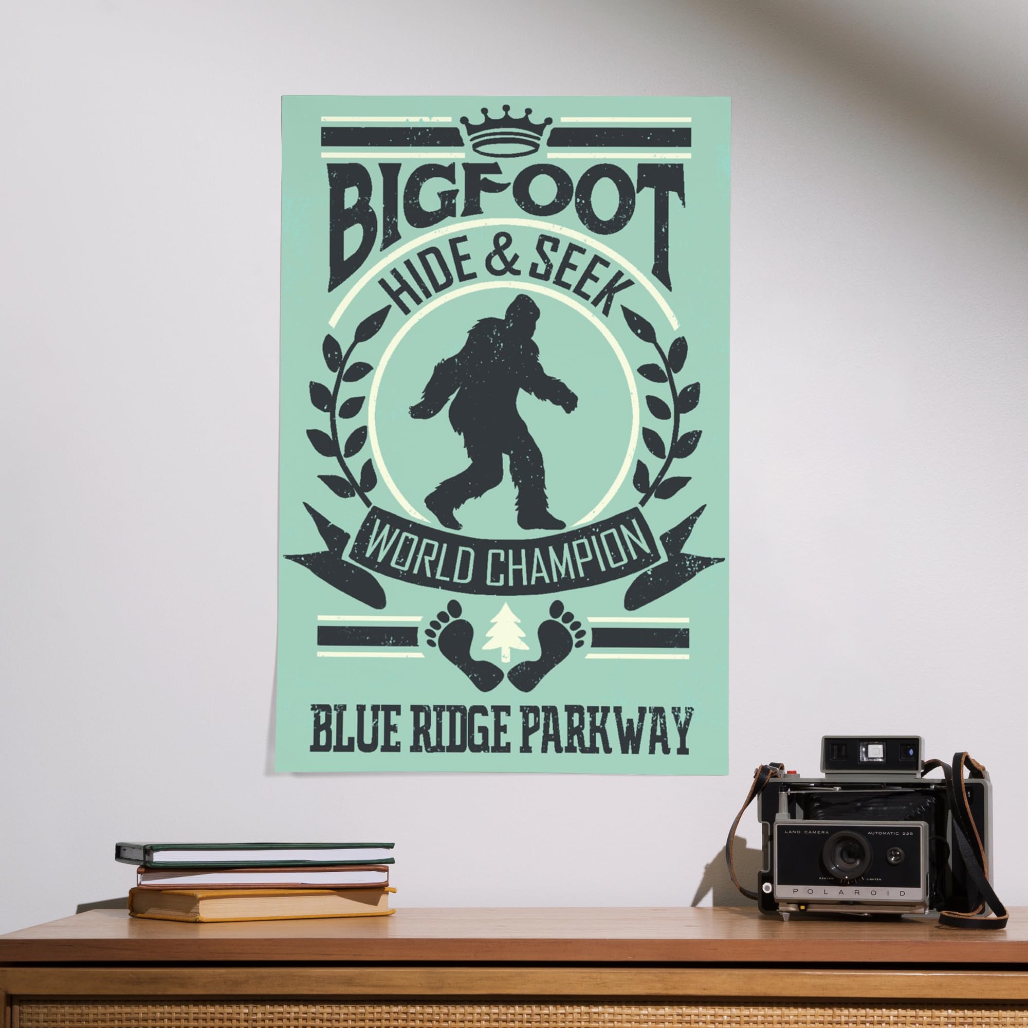 Lantern Press 16X24 Inch Giclee Art Print Wall Decor, Blue Ridge Parkway, Bigfoot Hide And Seek